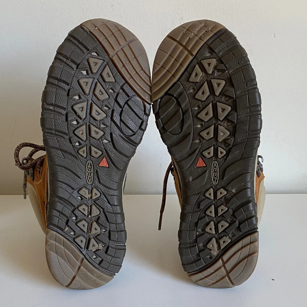 KEEN Womens Leather Hiking Boots Size 6.5US Waterproof Outdoor Boots Orange Gray - Picture 11 of 11